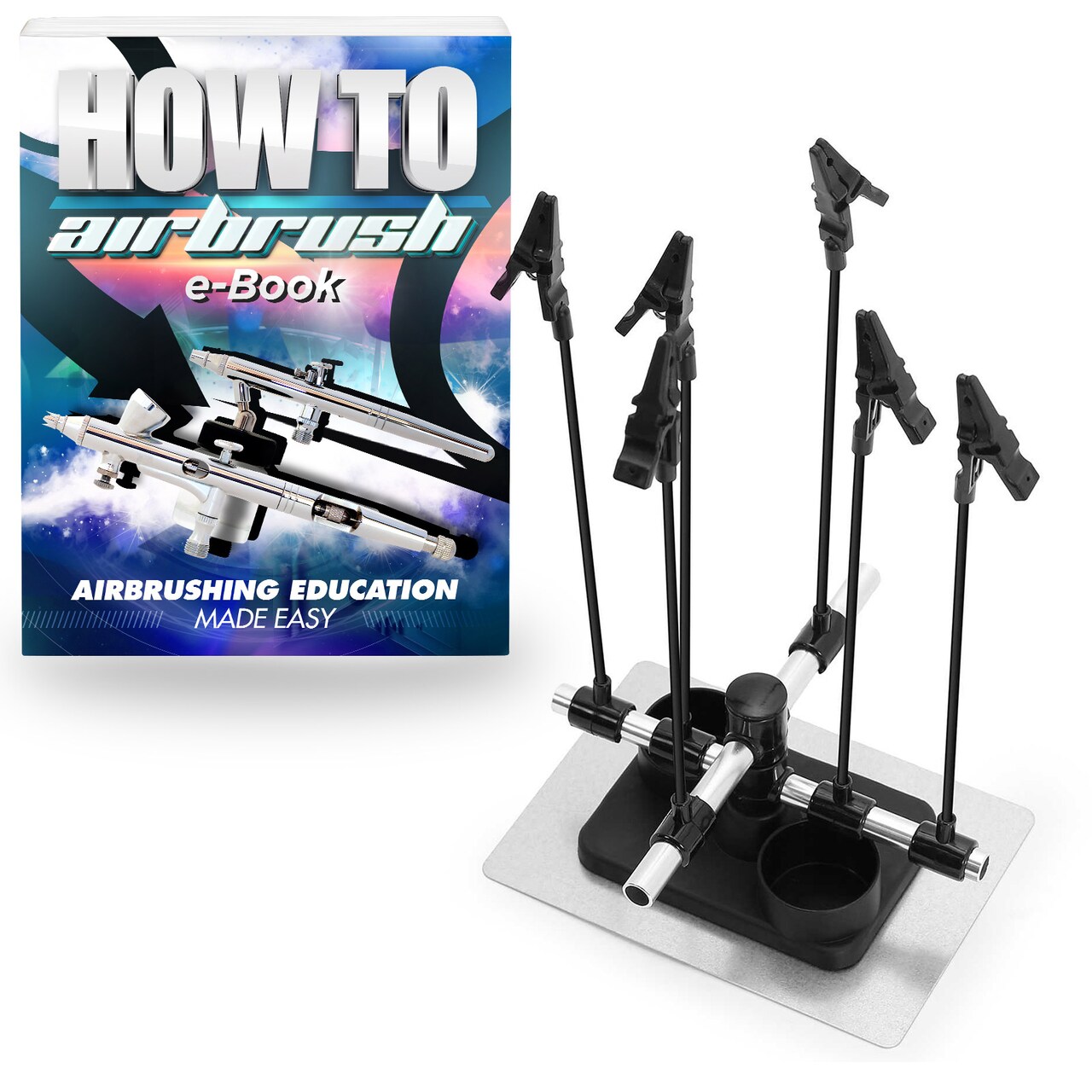 PointZero Airbrush Hobby Model Part Holder - Six Alligator Clip Stand